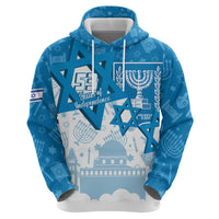 Israel Independence Day Zip Hoodie Yom Ha'atzmaut Star Of David Jewish Pattern