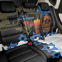 Israel Memorial Day Back Car Seat Cover Red Everlasting Flower With Candle Light
