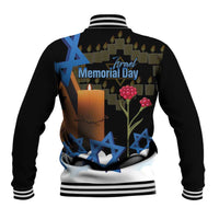 Israel Memorial Day Baseball Jacket Red Everlasting Flower With Candle Light