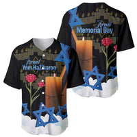 Israel Memorial Day Baseball Jersey Red Everlasting Flower With Candle Light