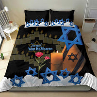 Israel Memorial Day Bedding Set Red Everlasting Flower With Candle Light