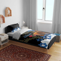 Israel Memorial Day Bedding Set Red Everlasting Flower With Candle Light