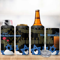 Israel Memorial Day 4 in 1 Can Cooler Tumbler Red Everlasting Flower With Candle Light