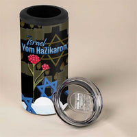 Israel Memorial Day 4 in 1 Can Cooler Tumbler Red Everlasting Flower With Candle Light