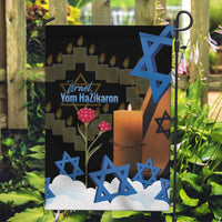 Israel Memorial Day Garden Flag Red Everlasting Flower With Candle Light