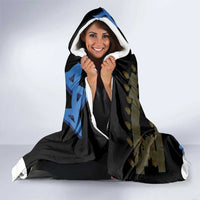 Israel Memorial Day Hooded Blanket Red Everlasting Flower With Candle Light