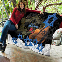 Israel Memorial Day Quilt Red Everlasting Flower With Candle Light