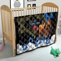 Israel Memorial Day Quilt Red Everlasting Flower With Candle Light