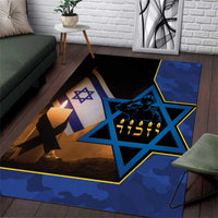 Yom HaZikaron Israel Area Rug We Will Always Remember Camouflage Style