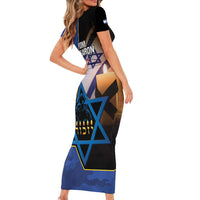 Yom HaZikaron Israel Short Sleeve Bodycon Dress We Will Always Remember Camouflage Style