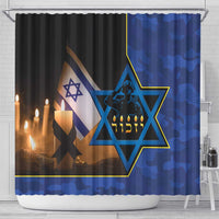 Yom HaZikaron Israel Shower Curtain We Will Always Remember Camouflage Style