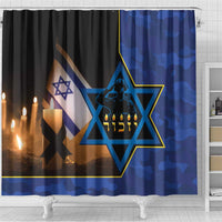 Yom HaZikaron Israel Shower Curtain We Will Always Remember Camouflage Style