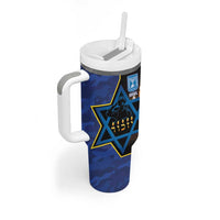 Yom HaZikaron Israel Tumbler With Handle We Will Always Remember Camouflage Style