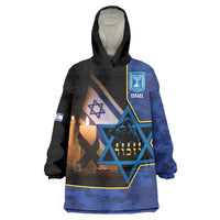 Yom HaZikaron Israel Wearable Blanket Hoodie We Will Always Remember Camouflage Style