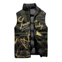Personalized Louisiana Horse Racing Sleeveless Puffer Jacket 113th Anniversary Magnolia Blossom
