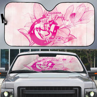 Personalized Louisiana Horse Racing Derby Auto Sun Shade Magnolia Blossom Horseshoe Pastel Pink