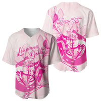 Personalized Louisiana Horse Racing Derby Baseball Jersey Magnolia Blossom Horseshoe Pastel Pink