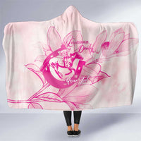 Personalized Louisiana Horse Racing Derby Hooded Blanket Magnolia Blossom Horseshoe Pastel Pink