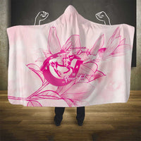 Personalized Louisiana Horse Racing Derby Hooded Blanket Magnolia Blossom Horseshoe Pastel Pink