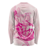 Personalized Louisiana Horse Racing Derby Long Sleeve Shirt Magnolia Blossom Horseshoe Pastel Pink