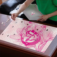 Personalized Louisiana Horse Racing Derby Puzzle Magnolia Blossom Horseshoe Pastel Pink