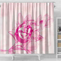 Personalized Louisiana Horse Racing Derby Shower Curtain Magnolia Blossom Horseshoe Pastel Pink