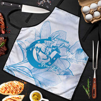 Personalized Louisiana Horse Racing Derby Apron Magnolia Blossom Horseshoe Pastel Blue