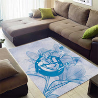 Personalized Louisiana Horse Racing Derby Area Rug Magnolia Blossom Horseshoe Pastel Blue