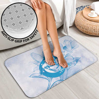 Personalized Louisiana Horse Racing Derby Bathroom Set Magnolia Blossom Horseshoe Pastel Blue