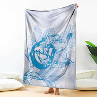Personalized Louisiana Horse Racing Derby Blanket Magnolia Blossom Horseshoe Pastel Blue