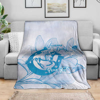Personalized Louisiana Horse Racing Derby Blanket Magnolia Blossom Horseshoe Pastel Blue