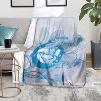Personalized Louisiana Horse Racing Derby Blanket Magnolia Blossom Horseshoe Pastel Blue