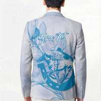 Personalized Louisiana Horse Racing Derby Blazer Magnolia Blossom Horseshoe Pastel Blue