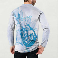 Personalized Louisiana Horse Racing Derby Button Sweatshirt Magnolia Blossom Horseshoe Pastel Blue