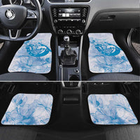 Personalized Louisiana Horse Racing Derby Car Mats Magnolia Blossom Horseshoe Pastel Blue