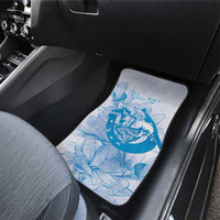 Personalized Louisiana Horse Racing Derby Car Mats Magnolia Blossom Horseshoe Pastel Blue