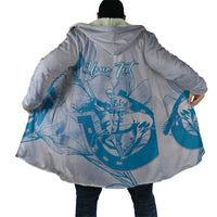Personalized Louisiana Horse Racing Derby Cloak Magnolia Blossom Horseshoe Pastel Blue