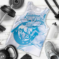 Personalized Louisiana Horse Racing Derby Men Tank Top Magnolia Blossom Horseshoe Pastel Blue
