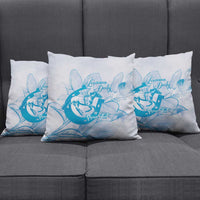 Personalized Louisiana Horse Racing Derby Pillow Cover Magnolia Blossom Horseshoe Pastel Blue