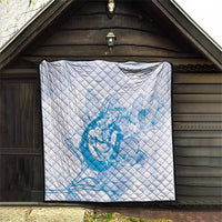 Personalized Louisiana Horse Racing Derby Quilt Magnolia Blossom Horseshoe Pastel Blue
