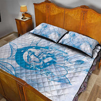 Personalized Louisiana Horse Racing Derby Quilt Bed Set Magnolia Blossom Horseshoe Pastel Blue