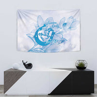 Personalized Louisiana Horse Racing Derby Tapestry Magnolia Blossom Horseshoe Pastel Blue