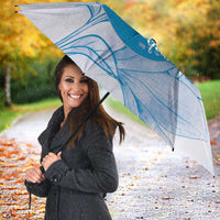 Personalized Louisiana Horse Racing Derby Umbrella Magnolia Blossom Horseshoe Pastel Blue