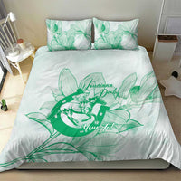 Personalized Louisiana Horse Racing Derby Bedding Set Magnolia Blossom Horseshoe Pastel Green