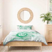 Personalized Louisiana Horse Racing Derby Bedding Set Magnolia Blossom Horseshoe Pastel Green