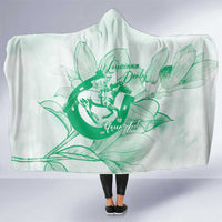 Personalized Louisiana Horse Racing Derby Hooded Blanket Magnolia Blossom Horseshoe Pastel Green