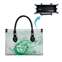 Personalized Louisiana Horse Racing Derby Leather Bag Magnolia Blossom Horseshoe Pastel Green