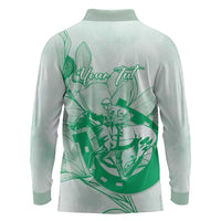 Personalized Louisiana Horse Racing Derby Long Sleeve Polo Shirt Magnolia Blossom Horseshoe Pastel Green