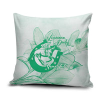 Personalized Louisiana Horse Racing Derby Pillow Cover Magnolia Blossom Horseshoe Pastel Green