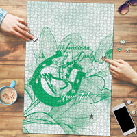 Personalized Louisiana Horse Racing Derby Puzzle Magnolia Blossom Horseshoe Pastel Green